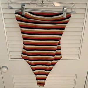 Striped Free People Bodysuit